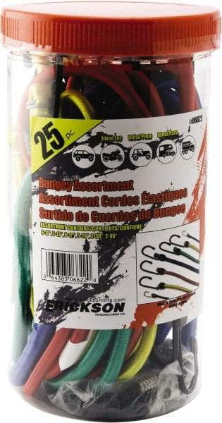 Erickson Manufacturing - Bungee Cord with S Hook - 10, 13, 18, 24, 30, 36" OAL, Red/Blue/Green/Yellow - USA Tool & Supply