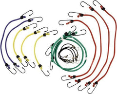 Erickson Manufacturing - Bungee Cord with S Hook - 10, 13, 18, 24, 30" OAL, Red/Blue/Green/Yellow - USA Tool & Supply