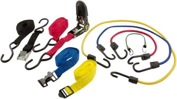 Erickson Manufacturing - Bungee Cord with S Hook - 18, 24, 36" OAL, Red/Blue/Green/Yellow - USA Tool & Supply