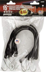 Erickson Manufacturing - Tarp Strap with S Hook - 15" OAL, Black - USA Tool & Supply