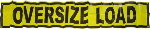 Erickson Manufacturing - Vinyl Oversized Load Banner - 18" Wide x 84" Long, Yellow & Black, For Use with Trucks - USA Tool & Supply