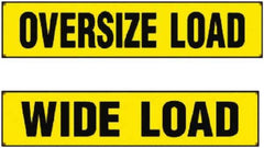 Erickson Manufacturing - Vinyl Wide/Oversized Load Banner - 18" Wide x 84" Long, Yellow & Black, For Use with Trucks - USA Tool & Supply