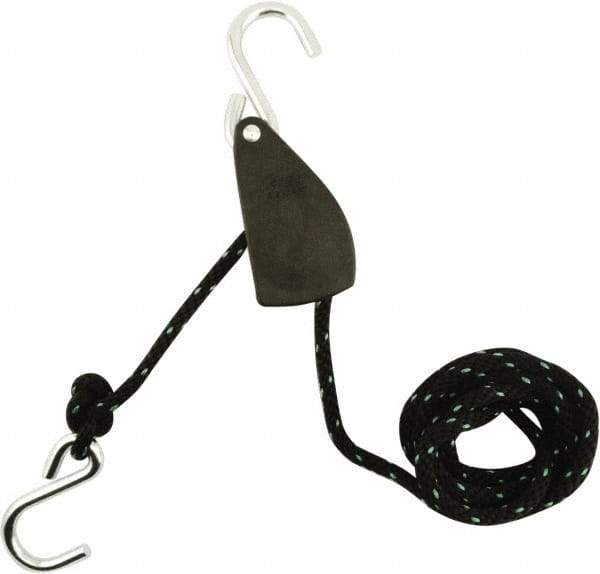 Erickson Manufacturing - Nylon Tite Rope Pulley - 1/2" Wide x 144" Long, Black, For Use with Pick Ups - USA Tool & Supply