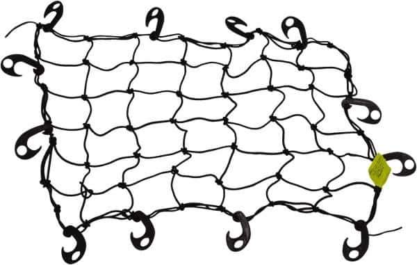 Erickson Manufacturing - Rubber Cargo Net - 28" Wide x 28" Long, Black, For Use with ATV's - USA Tool & Supply