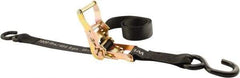 Erickson Manufacturing - 6' Long x 1-1/2" Wide, 3,000 Lb Basket Capacity, Polyester & Steel Web Sling - Black - USA Tool & Supply