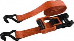 Erickson Manufacturing - 16' Long x 1-1/4" Wide, 2,500 Lb Basket Capacity, Polyester & Steel Web Sling - Red & Black - USA Tool & Supply
