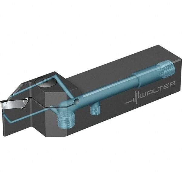 Walter - External Thread, 33mm Max Cut of Depth, 3mm Min Groove Width, 140mm OAL, Left Hand Indexable Grooving Cutoff Toolholder - 34 Seat Size, 20mm Shank Height x 20mm Shank Width, GX34 Insert Style, G1011 Toolholder Style, Series G1011 - USA Tool & Supply