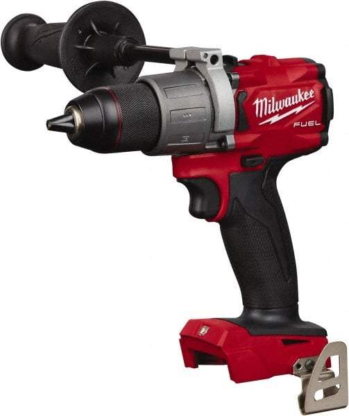 Milwaukee Tool - 18 Volt 1/2" Chuck Pistol Grip Handle Cordless Drill - 0-550 & 0-2000 RPM, Single-Sleeve Ratcheting Chuck, Reversible, Lithium-Ion Batteries Not Included - USA Tool & Supply