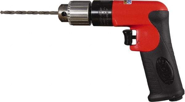 Sioux Tools - 1/4" Keyed Chuck - Pistol Grip Handle, 3,000 RPM, 12 LPS, 0.5 hp, 90 psi - USA Tool & Supply