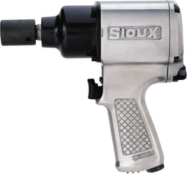 Sioux Tools - 1/2" Drive, 7,500 RPM, 500 Ft/Lb Torque Impact Wrench - Pistol Grip Handle, 1,100 IPM, 4.8 CFM, 90 psi, 1/4" Inlet - USA Tool & Supply