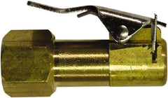 Milton - 150 Max psi Closed Check Brass Air Chuck - Clip On Chuck, 1/4 FNPT - USA Tool & Supply