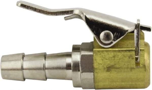 Milton - 150 Max psi Closed Check Brass Air Chuck - Clip On Chuck, 1/4 Barbed - USA Tool & Supply