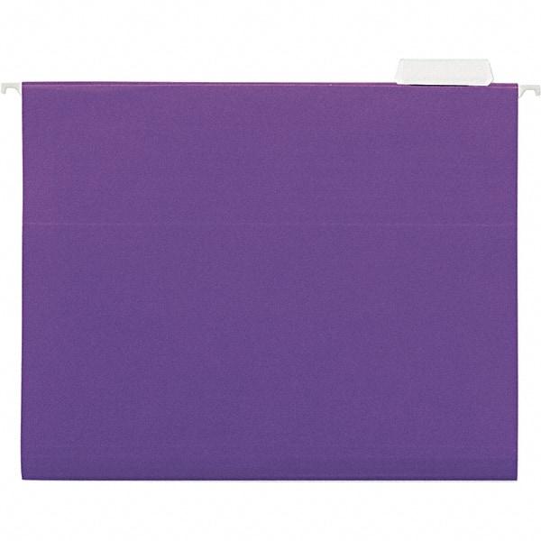 Universal One - 9-5/8 x 11-3/4", Letter Size, Violet, Hanging File Folder - 11 Point Stock, 1/5 Tab Cut Location - USA Tool & Supply