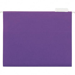 Universal One - 9-5/8 x 11-3/4", Letter Size, Violet, Hanging File Folder - 11 Point Stock, 1/5 Tab Cut Location - USA Tool & Supply