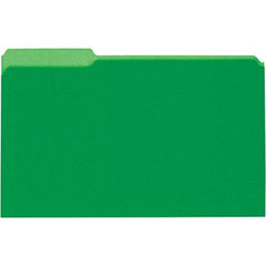 UNIVERSAL - 9-5/8 x 14-3/4", Legal, Green, File Folders with Top Tab - 11 Point Stock, 1/3 Tab Cut Location - USA Tool & Supply