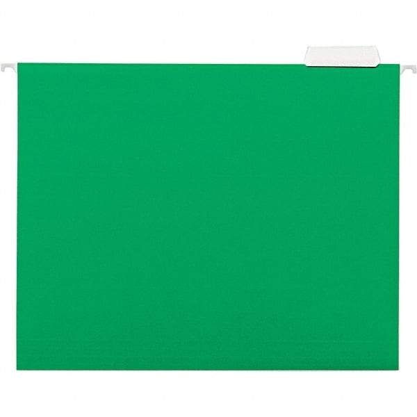 Universal One - 9-5/8 x 11-3/4", Letter Size, Bright Green, Hanging File Folder - 11 Point Stock, 1/5 Tab Cut Location - USA Tool & Supply