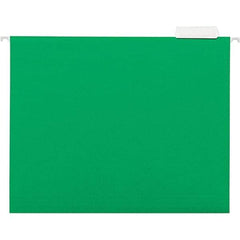 Universal One - 9-5/8 x 11-3/4", Letter Size, Bright Green, Hanging File Folder - 11 Point Stock, 1/5 Tab Cut Location - USA Tool & Supply