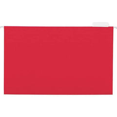 Universal One - 9-5/8 x 14-3/4", Legal, Red, Hanging File Folder - 11 Point Stock, 1/5 Tab Cut Location - USA Tool & Supply