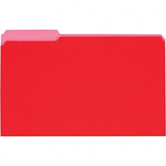 UNIVERSAL - 9-5/8 x 14-3/4", Legal, Red, File Folders with Top Tab - 11 Point Stock, 1/3 Tab Cut Location - USA Tool & Supply