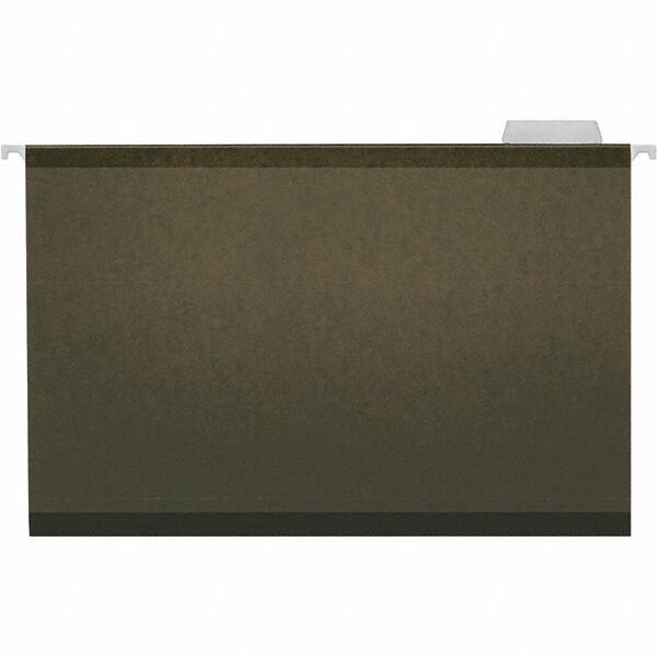 Universal One - 9-5/8 x 14-3/4", Legal, Standard Green, Hanging File Folder - 11 Point Stock, 1/5 Tab Cut Location - USA Tool & Supply