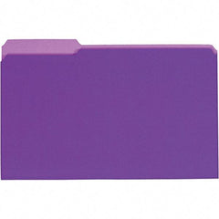 UNIVERSAL - 9-5/8 x 14-3/4", Legal, Violet, File Folders with Top Tab - 11 Point Stock, 1/3 Tab Cut Location - USA Tool & Supply