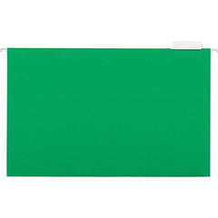 Universal One - 9-5/8 x 14-3/4", Legal, Bright Green, Hanging File Folder - 11 Point Stock, 1/5 Tab Cut Location - USA Tool & Supply