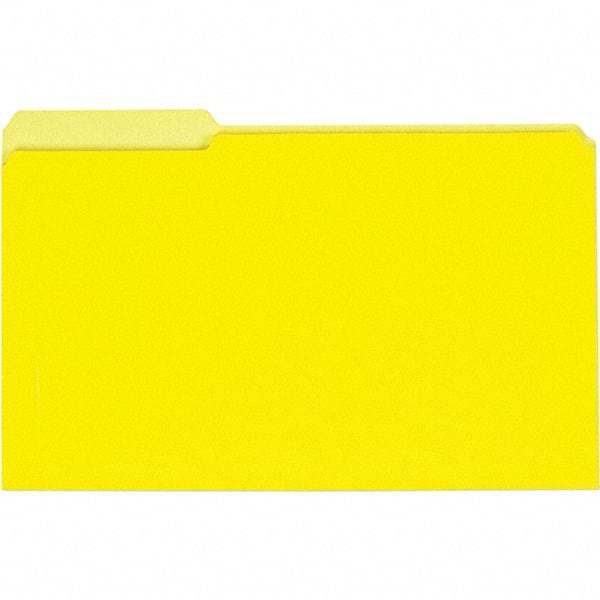 UNIVERSAL - 9-5/8 x 14-3/4", Legal, Yellow, File Folders with Top Tab - 11 Point Stock, 1/3 Tab Cut Location - USA Tool & Supply