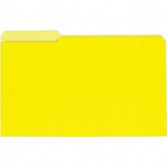 UNIVERSAL - 9-5/8 x 14-3/4", Legal, Yellow, File Folders with Top Tab - 11 Point Stock, 1/3 Tab Cut Location - USA Tool & Supply