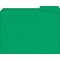 Universal One - 9-5/8 x 11-3/4", Letter Size, Green, File Folders with Top Tab - 11 Point Stock, 1/3 Tab Cut Location - USA Tool & Supply