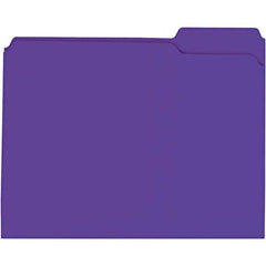 Universal One - 9-5/8 x 11-3/4", Letter Size, Violet, File Folders with Top Tab - 11 Point Stock, 1/3 Tab Cut Location - USA Tool & Supply