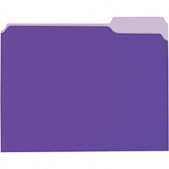 UNIVERSAL - 9-5/8 x 11-3/4", Letter Size, Violet, File Folders with Top Tab - 11 Point Stock, 1/3 Tab Cut Location - USA Tool & Supply