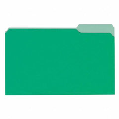 Universal One - 9-5/8 x 14-3/4", Legal, Bright Green/Light Green, File Folders with Top Tab - 11 Point Stock, 1/3 Tab Cut Location - USA Tool & Supply