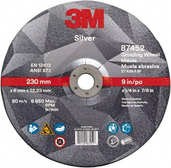 3M - Depressed-Center Wheels Wheel Diameter (Inch): 9 Wheel Thickness (Decimal Inch): 0.2500 - USA Tool & Supply
