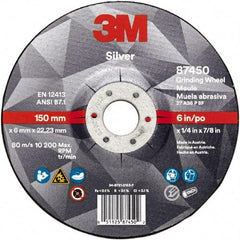 3M - Depressed-Center Wheels Wheel Diameter (Inch): 6 Wheel Thickness (Decimal Inch): 0.2500 - USA Tool & Supply