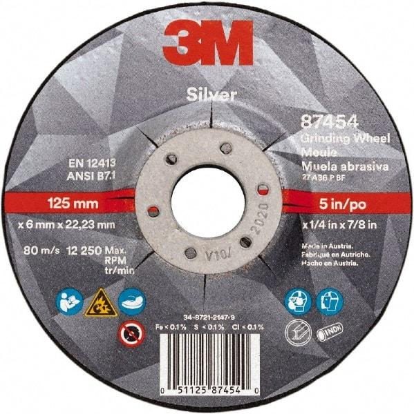 3M - Depressed-Center Wheels Wheel Diameter (Inch): 5 Wheel Thickness (Decimal Inch): 0.2500 - USA Tool & Supply