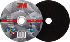 3M - 6" Ceramic Cutoff Wheel - 0.045" Thick, 7/8" Arbor, Use with Angle Grinders - USA Tool & Supply