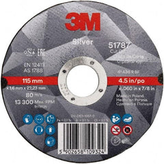 3M - 6" Ceramic Cutoff Wheel - 0.045" Thick, 7/8" Arbor, Use with Angle Grinders - USA Tool & Supply