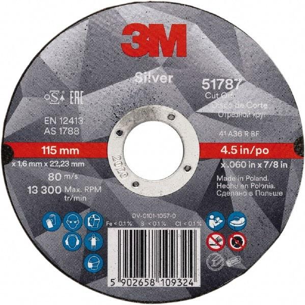 3M - 6" Ceramic Cutoff Wheel - 0.045" Thick, 7/8" Arbor, Use with Angle Grinders - USA Tool & Supply