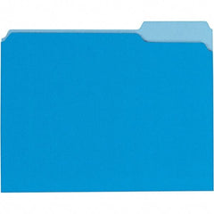 UNIVERSAL - 9-5/8 x 11-3/4", Letter Size, Blue, File Folders with Top Tab - 11 Point Stock, 1/3 Tab Cut Location - USA Tool & Supply