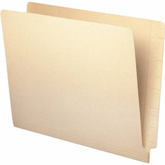 UNIVERSAL - 9-5/8 x 11-3/4", Letter Size, Manila, File Folders with End Tab - 11 Point Stock, Straight Tab Cut Location - USA Tool & Supply