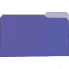 Universal One - 9-5/8 x 14-3/4", Legal, Violet/Light Violet, File Folders with Top Tab - 11 Point Stock, 1/3 Tab Cut Location - USA Tool & Supply