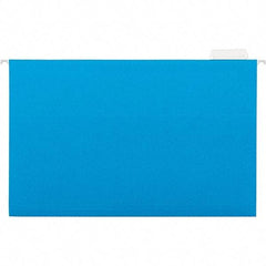 Universal One - 9-5/8 x 14-3/4", Legal, Blue, Hanging File Folder - 11 Point Stock, 1/5 Tab Cut Location - USA Tool & Supply