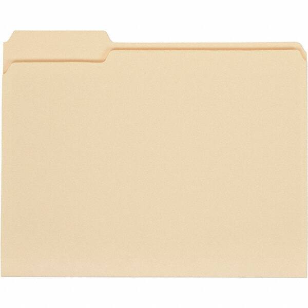 UNIVERSAL - 9-5/8 x 11-3/4", Letter Size, Manila, File Folders with Top Tab - 11 Point Stock, 1/3 Tab Cut Location - USA Tool & Supply