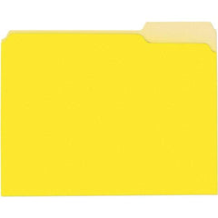 UNIVERSAL - 9-5/8 x 11-3/4", Letter Size, Yellow, File Folders with Top Tab - 11 Point Stock, 1/3 Tab Cut Location - USA Tool & Supply
