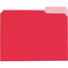 UNIVERSAL - 9-5/8 x 11-3/4", Letter Size, Red, File Folders with Top Tab - 11 Point Stock, 1/3 Tab Cut Location - USA Tool & Supply