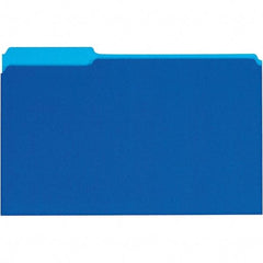 UNIVERSAL - 9-5/8 x 14-3/4", Legal, Blue, File Folders with Top Tab - 11 Point Stock, 1/3 Tab Cut Location - USA Tool & Supply