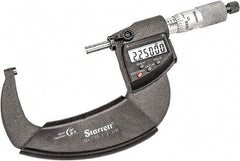 Starrett - 2 to 3" Range, 0.001mm Graduation, 0.0001" Graduation, Mechanical Outside Micrometer - Ratchet Thimble, 1-3/4" Throat Depth, Accurate to 0.0001" - USA Tool & Supply