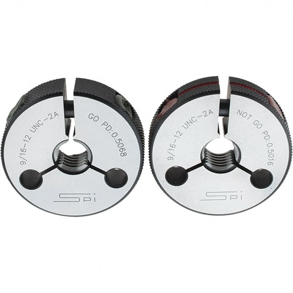 SPI - 9/16-12 Go/No Go Double Ring Thread Gage - USA Tool & Supply