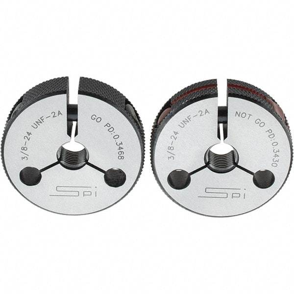 SPI - Ring Thread Go/No Gages Go/No Go: Go; No Go Thread Size: 3/8-24 - USA Tool & Supply
