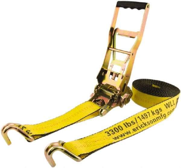 Erickson Manufacturing - 40' Long x 2" Wide, 10,000 Lb Basket Capacity, Polyester & Steel Web Sling - Yellow - USA Tool & Supply